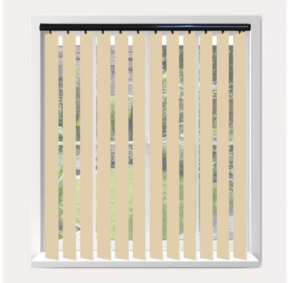 Vogue Banlight Duo Fr Linen Vogue Vertical Blind With Piano Black Headrail