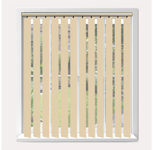 Vogue Banlight Duo Fr Linen Vogue Vertical Blind With Champagne Gold Headrail