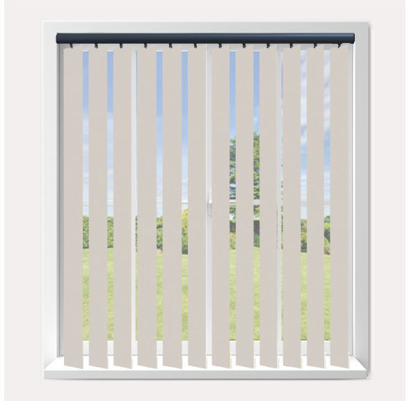 Vogue Banlight Duo Fr Pearl Vogue Vertical Blind With Anthracite Headrail