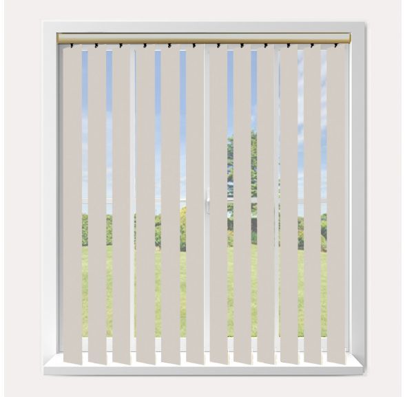 Vogue Banlight Duo Fr Pearl Vogue Vertical Blind With Champagne Gold Headrail