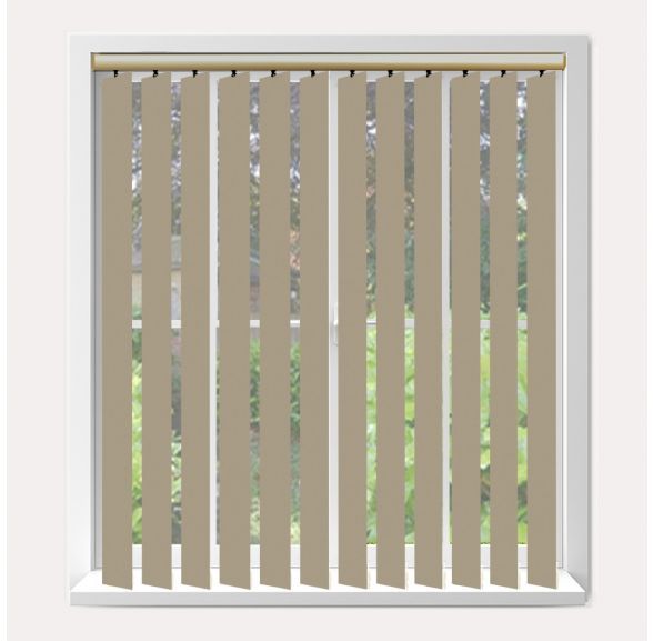 Vogue Banlight Duo Fr Sand Vogue Vertical Blind With Champagne Gold Headrail