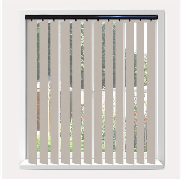 Vogue Banlight Duo Fr Stone Grey Vogue Vertical Blind With Piano Black Headrail