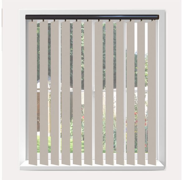 Vogue Banlight Duo Fr Stone Grey Vogue Vertical Blind With Espresso Headrail