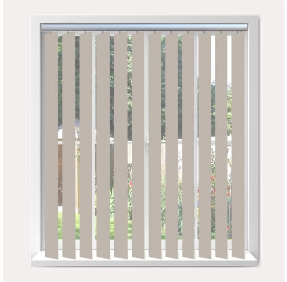 Vogue Banlight Duo Fr Stone Grey Vogue Vertical Blind With Silver Headrail