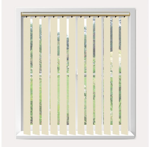 Vogue Banlight Duo Fr Vanilla Vogue Vertical Blind With Champagne Gold Headrail