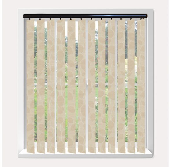Vogue Foilage Reflex Pine Vogue Vertical Blind With Piano Black Headrail