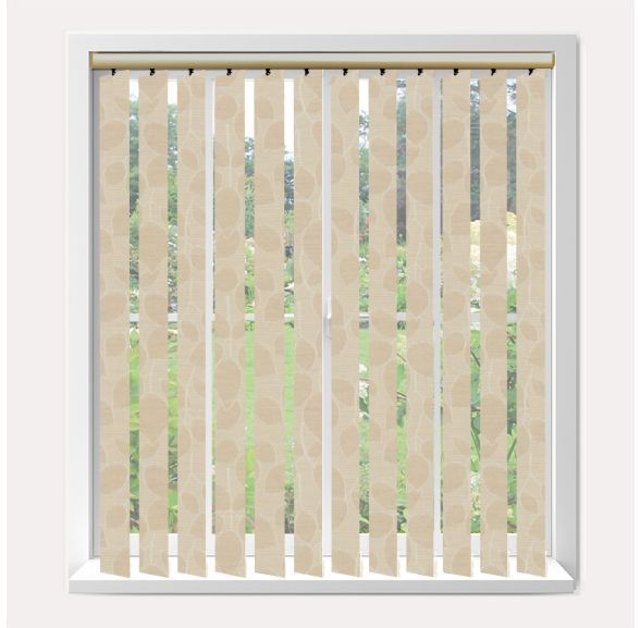 Vogue Foilage Reflex Pine Vogue Vertical Blind With Champagne Gold Headrail