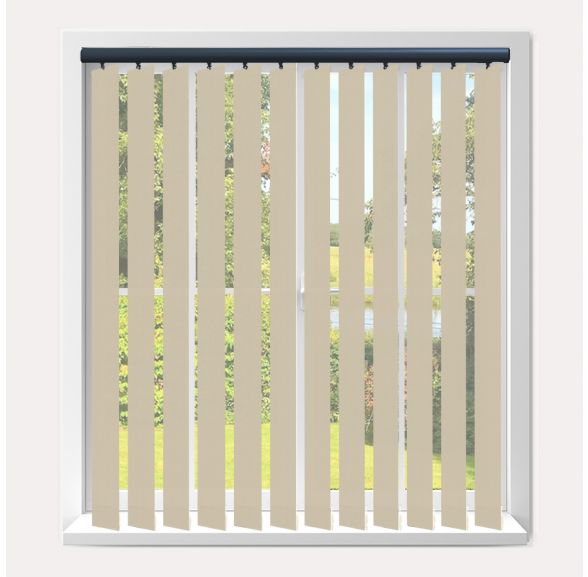 Vogue Splash Beige Vogue Vertical Blind With Anthracite Headrail