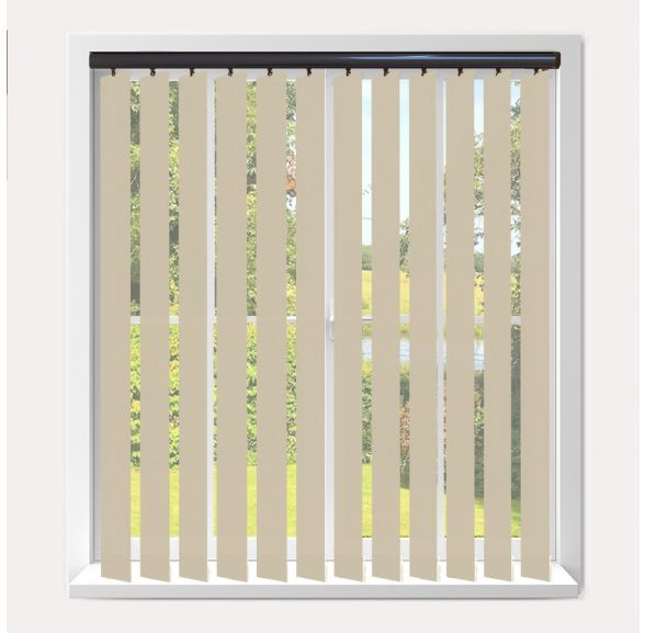 Vogue Splash Beige Vogue Vertical Blind With Espresso Headrail