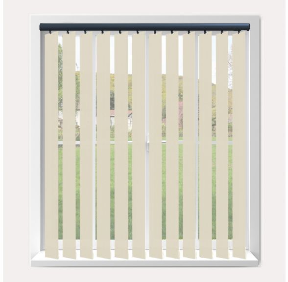 Vogue Splash Butter Vogue Vertical Blind With Anthracite Headrail
