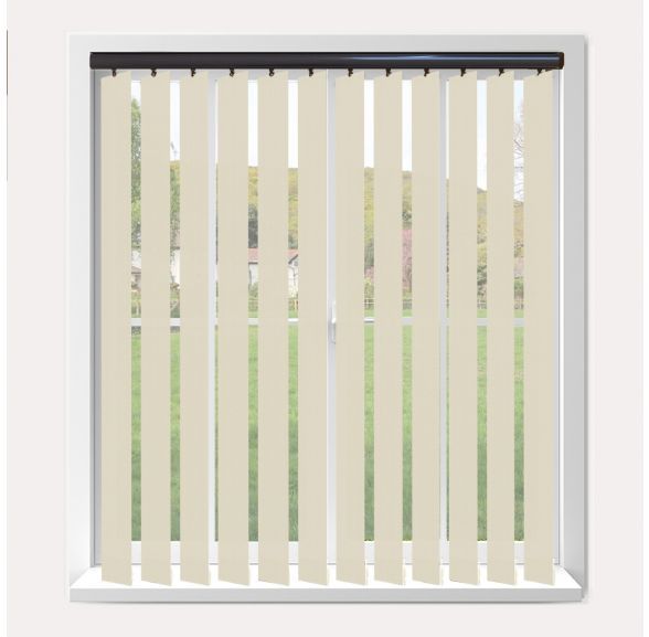 Vogue Splash Butter Vogue Vertical Blind With Espresso Headrail