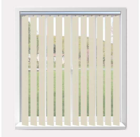 Vogue Splash Butter Vogue Vertical Blind With Silver Headrail