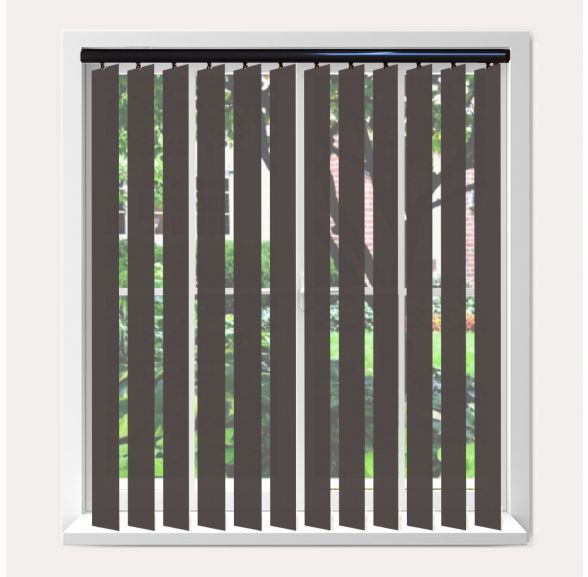 Vogue Splash Chocolate Vogue Vertical Blind With Piano Black Headrail