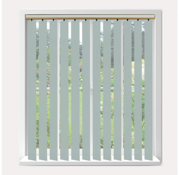 Vogue Splash Duck Egg Vogue Vertical Blind With Champagne Gold Headrail