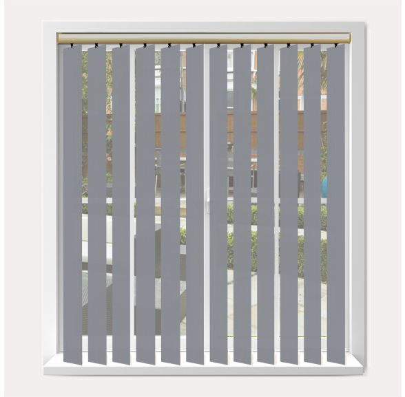 Vogue Splash Gable Vogue Vertical Blind With Champagne Gold Headrail