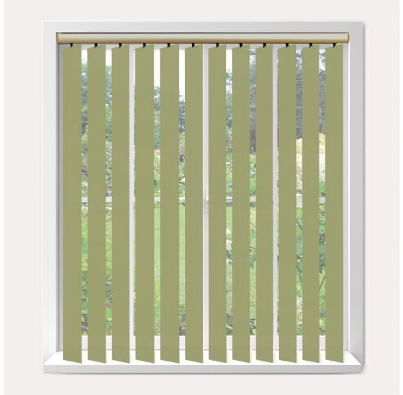Vogue Splash Glade Vogue Vertical Blind With Champagne Gold Headrail