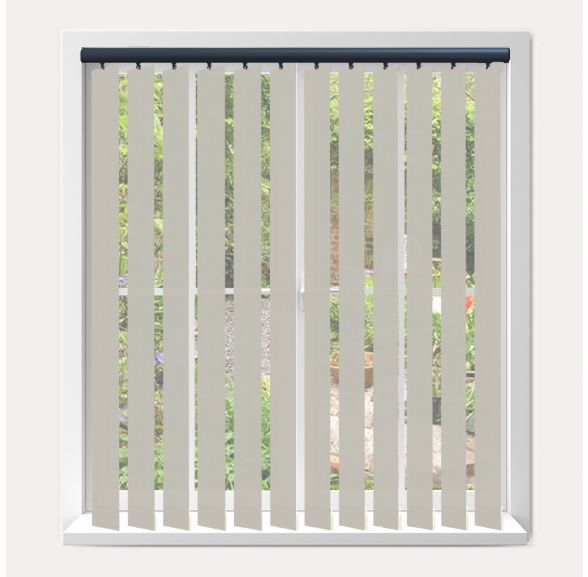 Vogue Splash Grey Whisper Vogue Vertical Blind With Anthracite Headrail