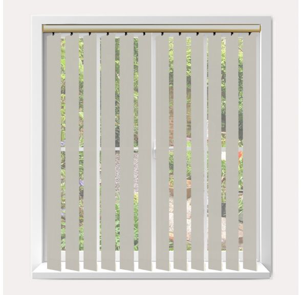 Vogue Splash Grey Whisper Vogue Vertical Blind With Champagne Gold Headrail Vogue Splash Grey Whisper Vogue Vertical Blind With Champagne Gold Headrail