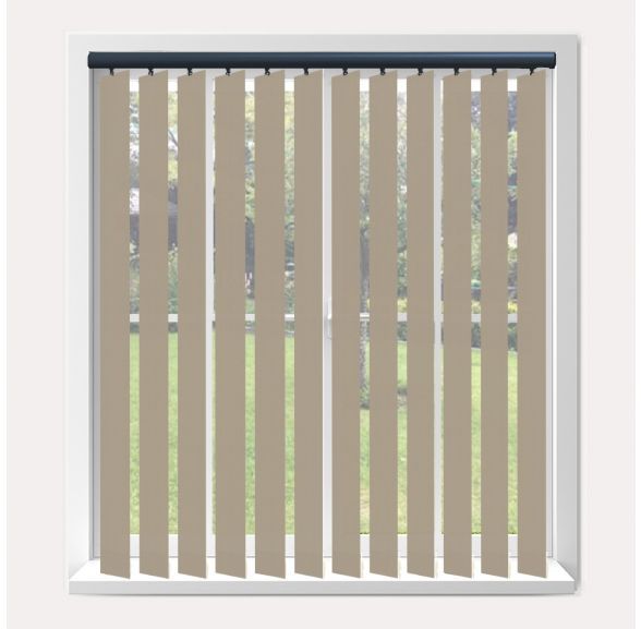 Vogue Splash Havana Vogue Vertical Blind With Anthracite Headrail
