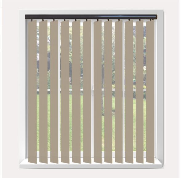 Vogue Splash Havana Vogue Vertical Blind With Espresso Headrail