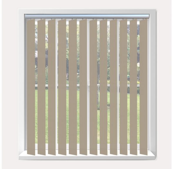 Vogue Splash Havana Vogue Vertical Blind With Silver Headrail