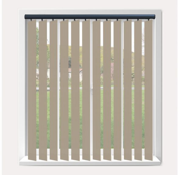 Vogue Splash Hessian Vogue Vertical Blind With Anthracite Headrail