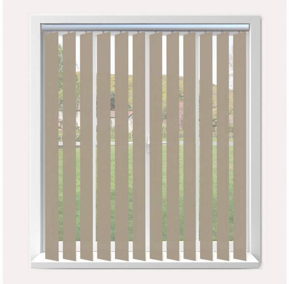 Vogue Splash Hessian Vogue Vertical Blind With Silver Headrail