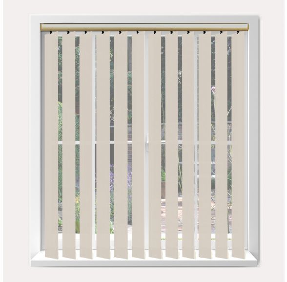 Vogue Splash Modesty Vogue Vertical Blind With Champagne Gold Headrail