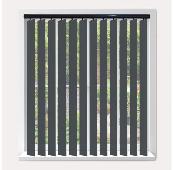 Vogue Splash Mono Vogue Vertical Blind With Piano Black Headrail