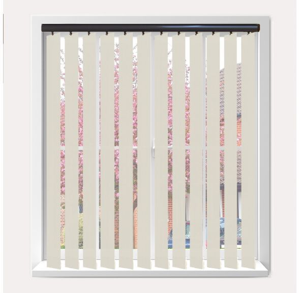 Vogue Splash Oyster Vogue Vertical Blind With Espresso Headrail