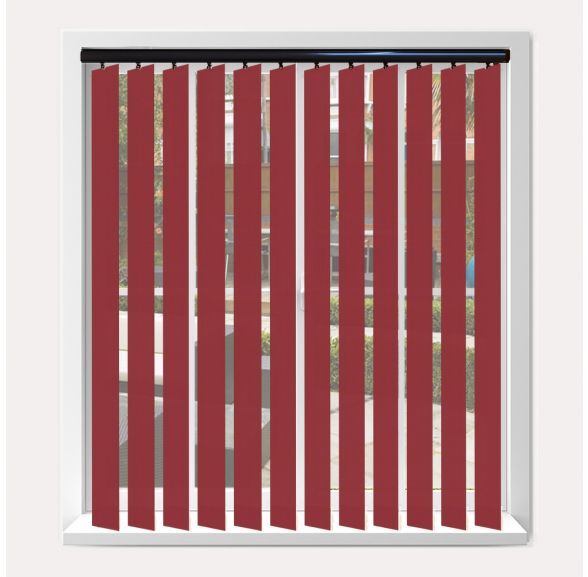 Vogue Splash Ruby Vogue Vertical Blind With Piano Black Headrail