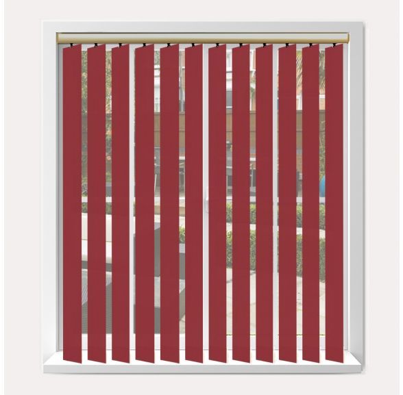Vogue Splash Ruby Vogue Vertical Blind With Champagne Gold Headrail