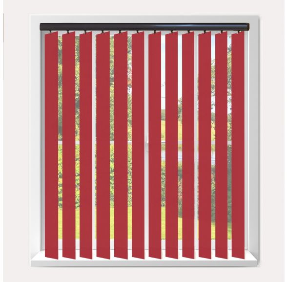 Vogue Splash scarlet Vogue Vertical Blind With Espresso Headrail Vogue Splash scarlet Vogue Vertical Blind With Espresso Headrail