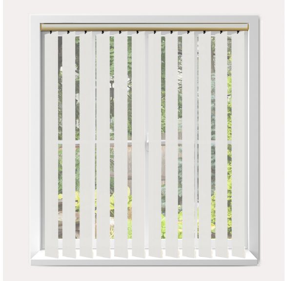 Vogue Splash Snow Vogue Vertical Blind With Champagne Gold Headrail Vogue Splash Snow Vogue Vertical Blind With Champagne Gold Headrail