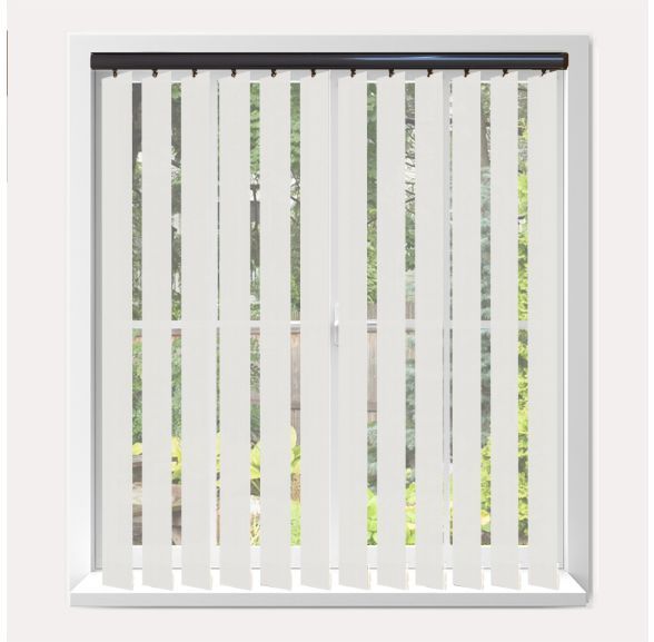 Vogue Splash Snow Vogue Vertical Blind With Espresso Headrail
