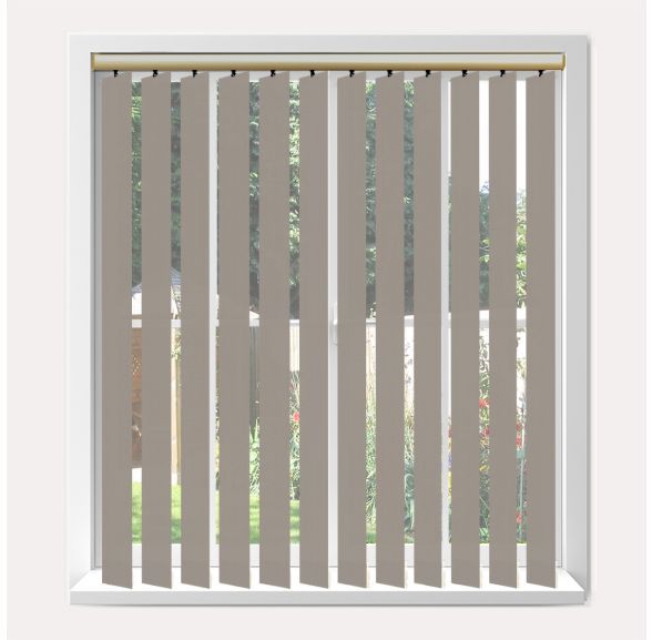 Vogue Splash Taupe Vogue Vertical Blind With Champagne Gold Headrail