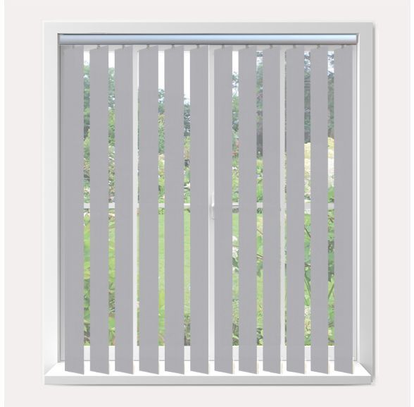 Vogue Splash Vellum Vogue Vertical Blind With Silver Headrail