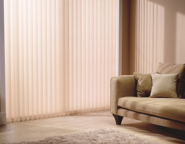 beige vertical blinds