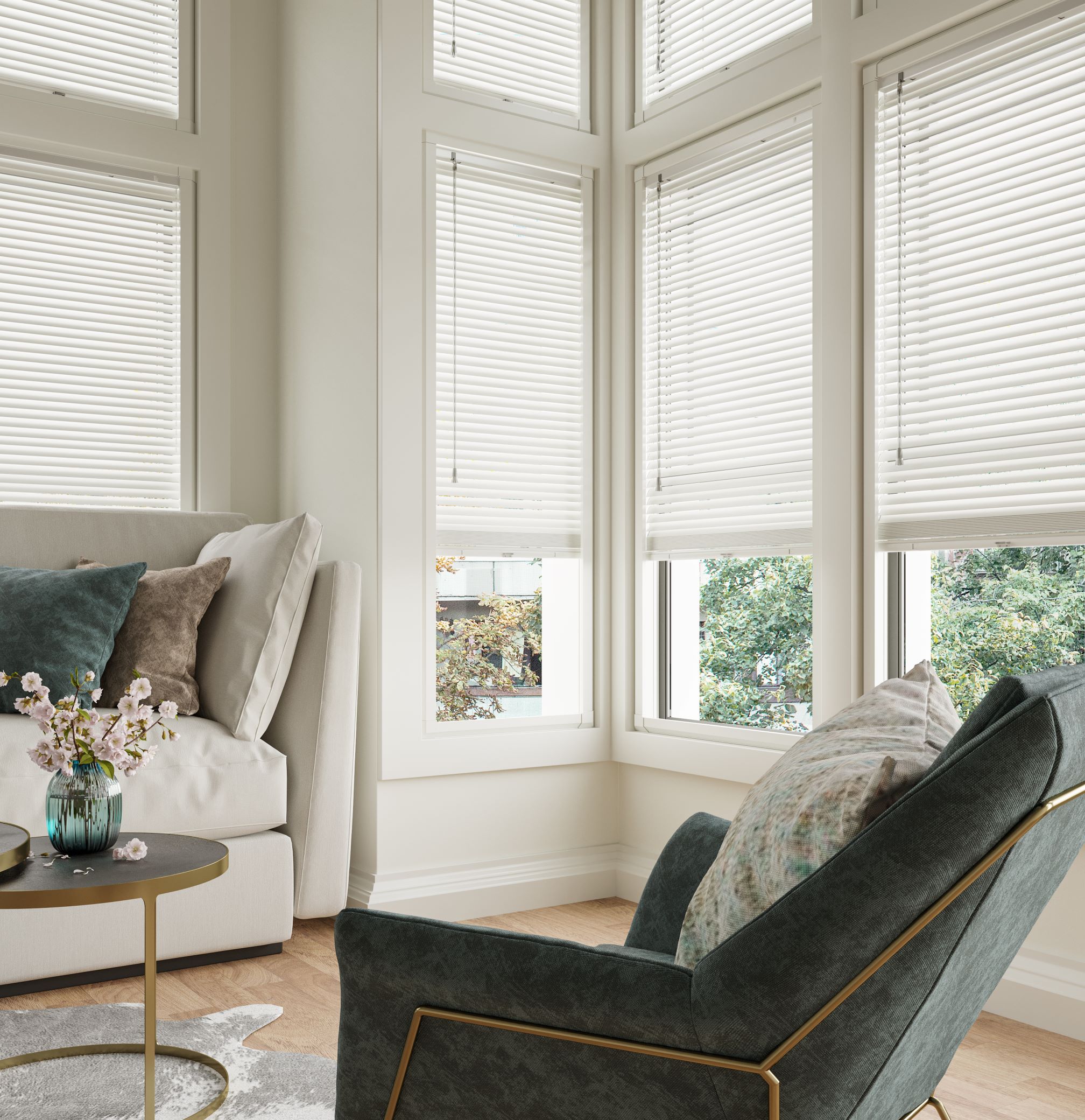 Perfect Fit Wooden Blinds in Pure